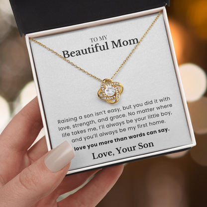 To My Beautiful Mom - Twisted Love Pendant - Forever Your Little Boy