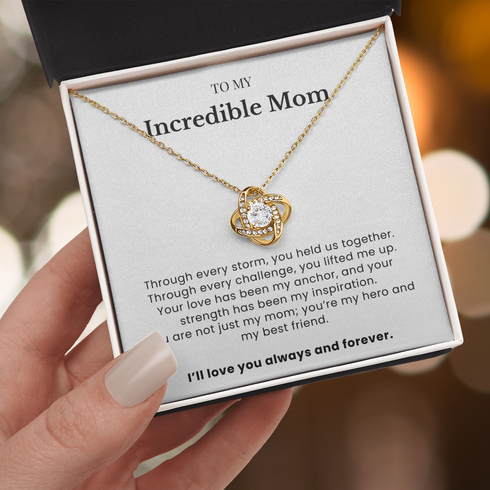 To My Incredible Mom - Twisted Love Pendant - My Strength, My Hero