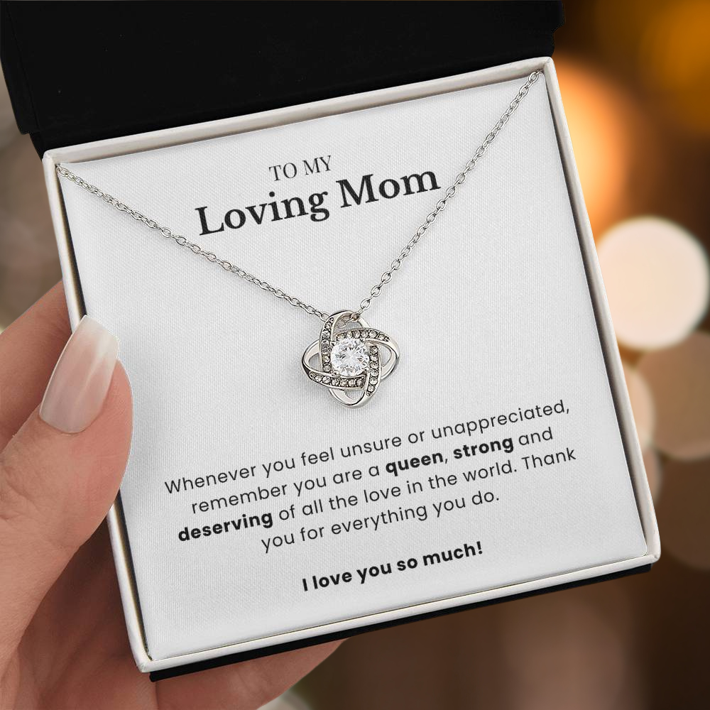 To My Loving Mom - Twisted Love Pendant - A Queen Forever