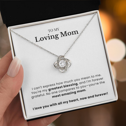 To My Loving Mom - Twisted Love Pendant - Forever Blessed