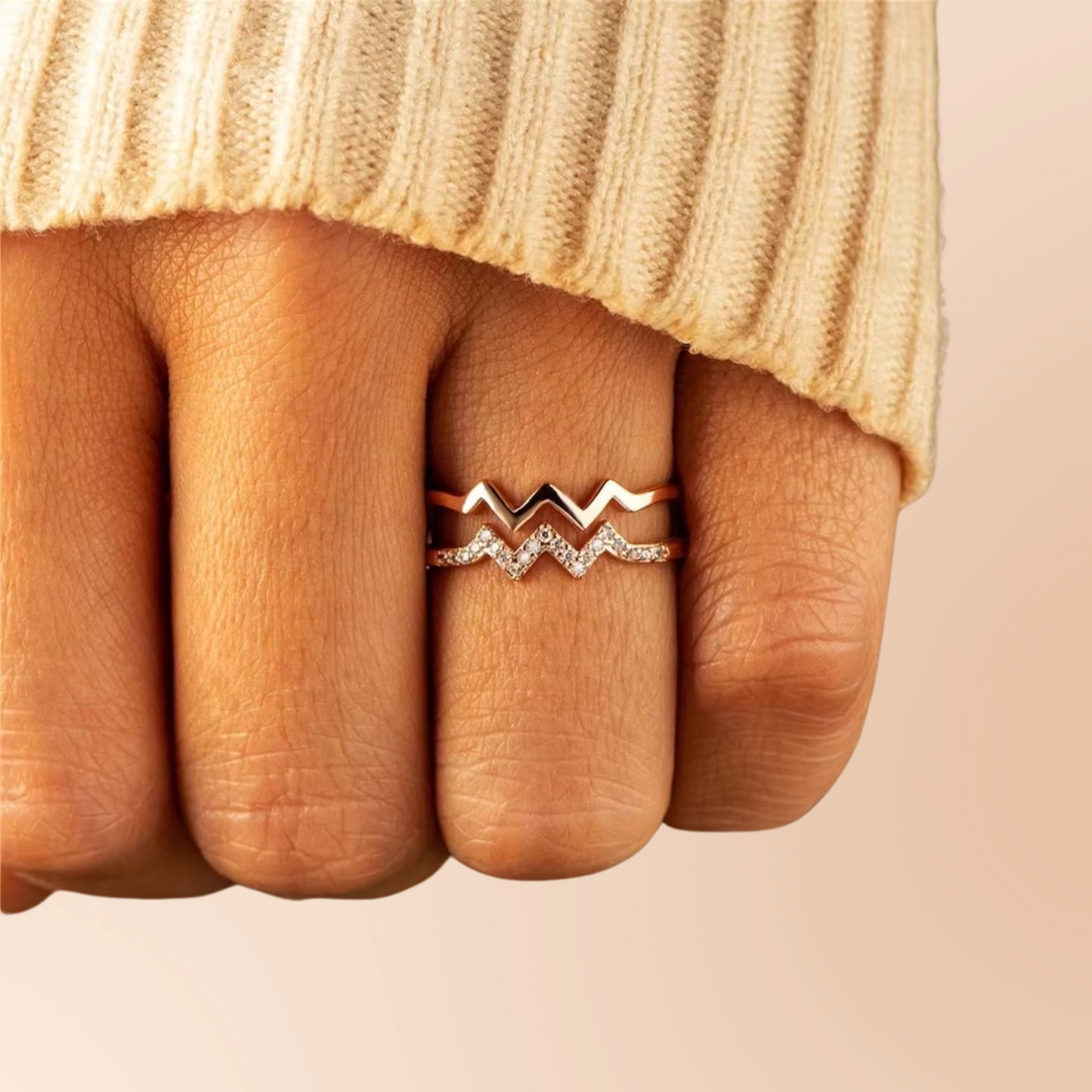 Double Ripple Wavy Ring