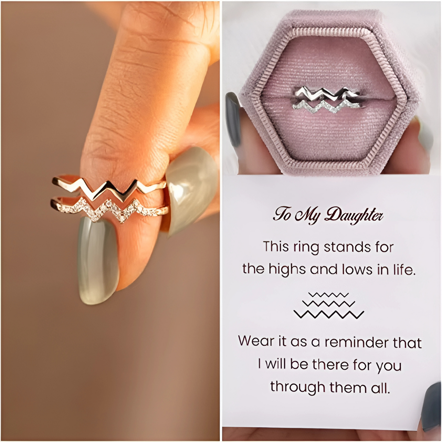 Double Ripple Wavy Ring