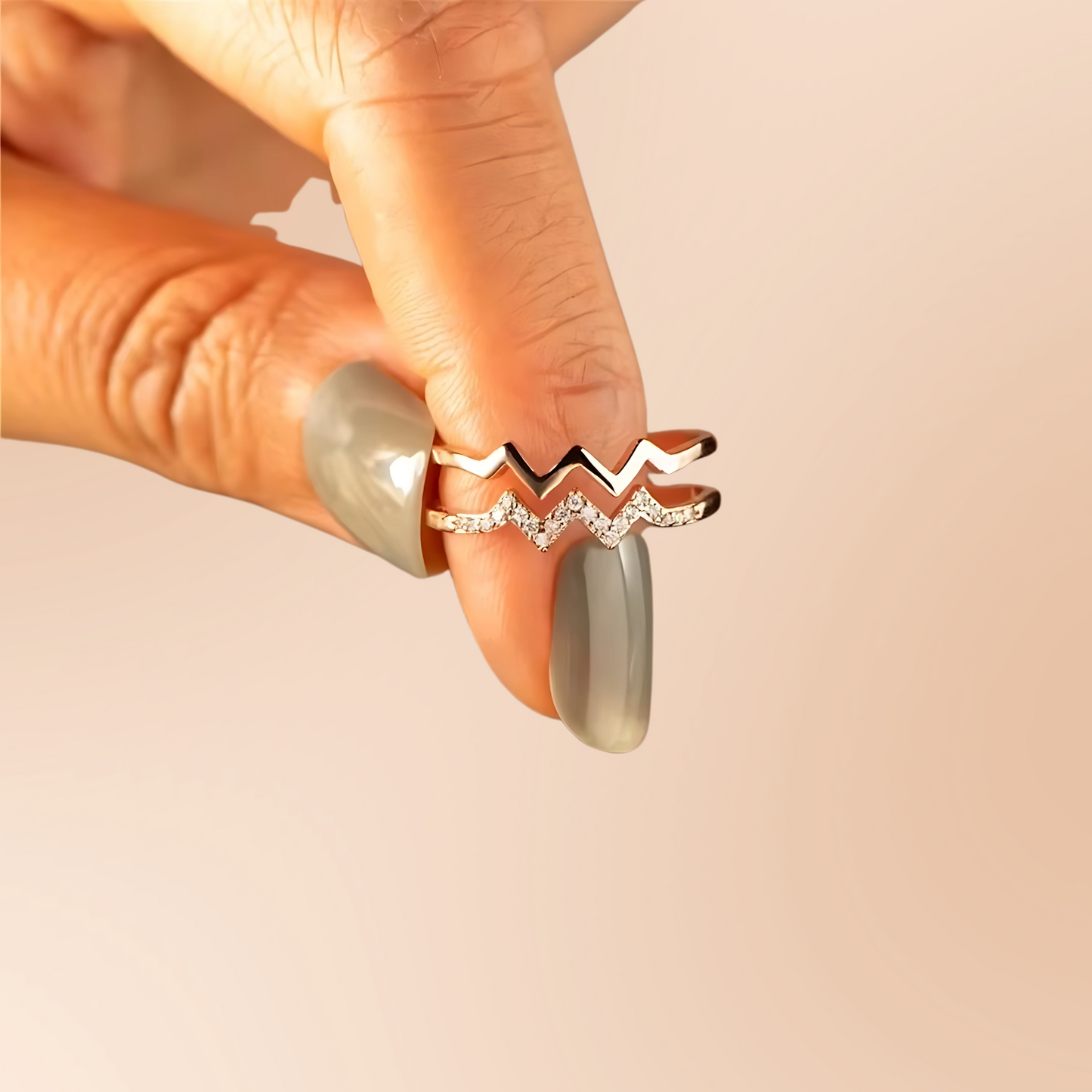 Double Ripple Wavy Ring