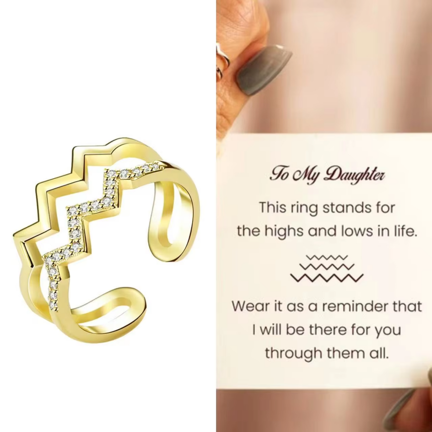 Double Ripple Wavy Ring