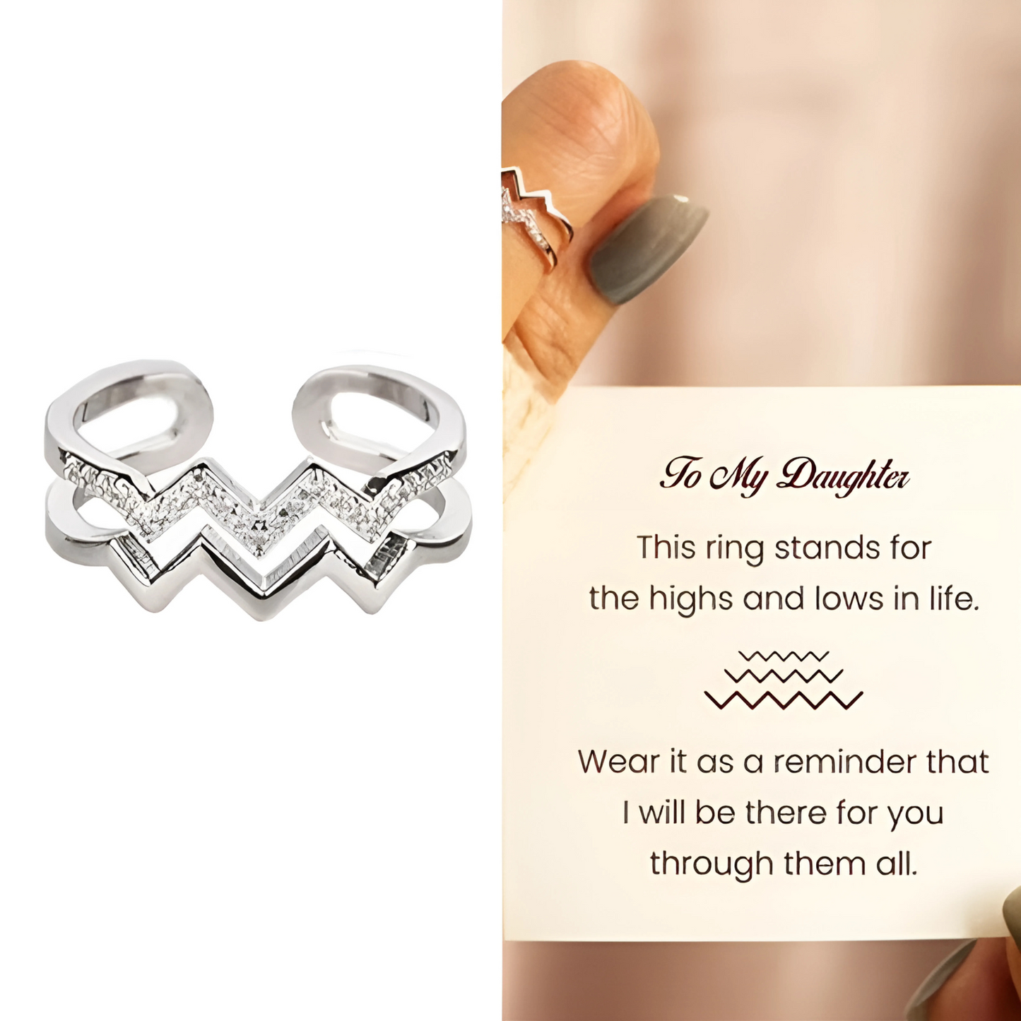 Double Ripple Wavy Ring