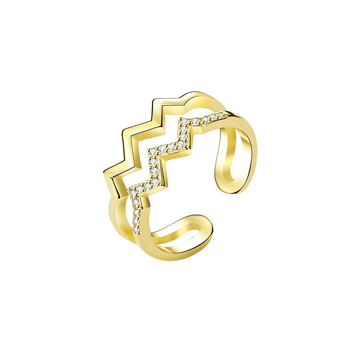 Double Ripple Wavy Ring