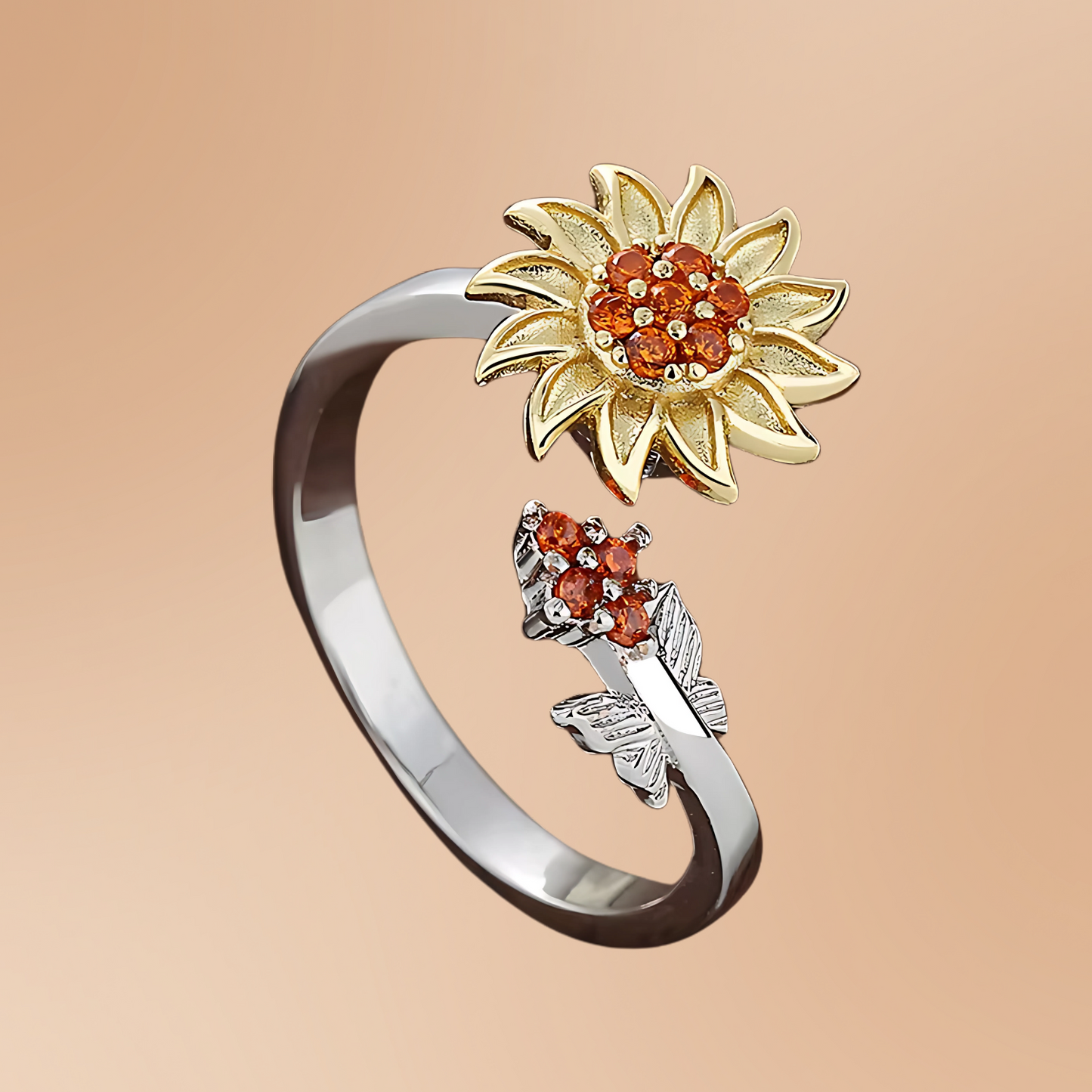 Elegant Daisy Anti-Anxiety Fidget Ring