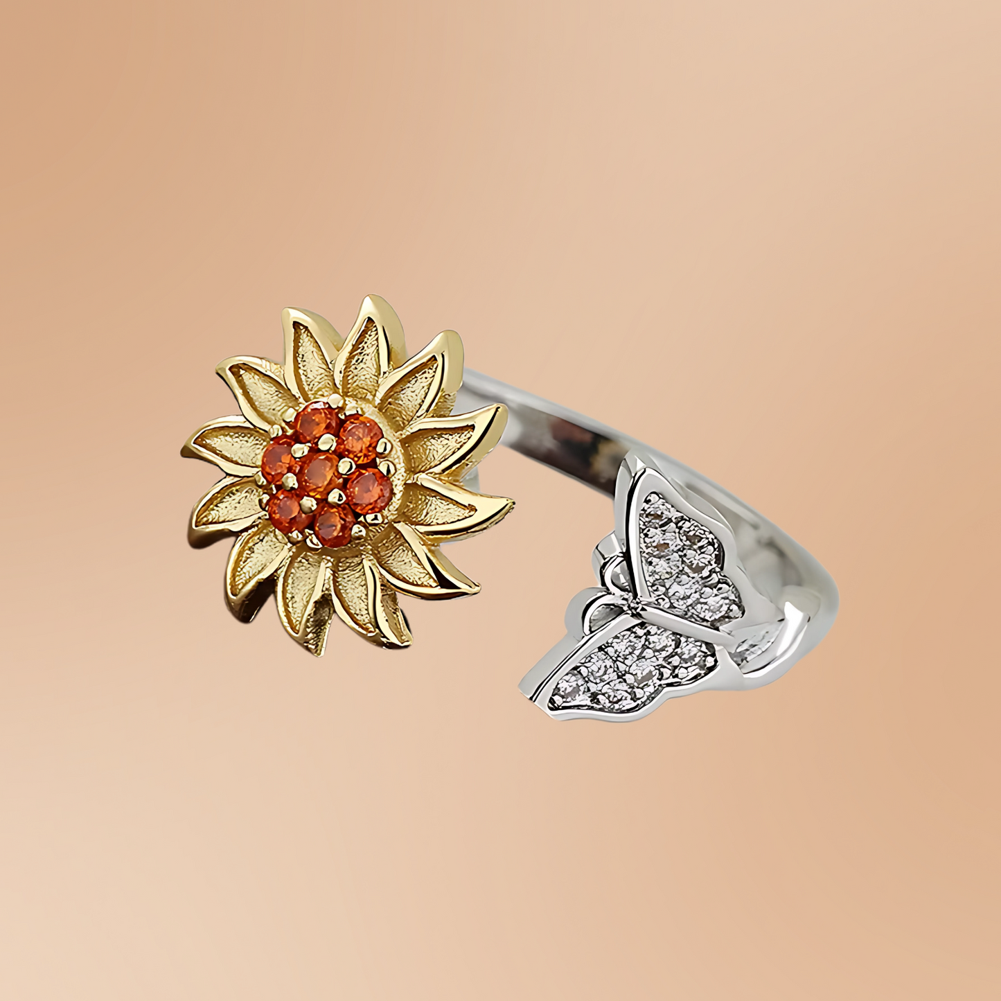 Elegant Daisy Anti-Anxiety Fidget Ring