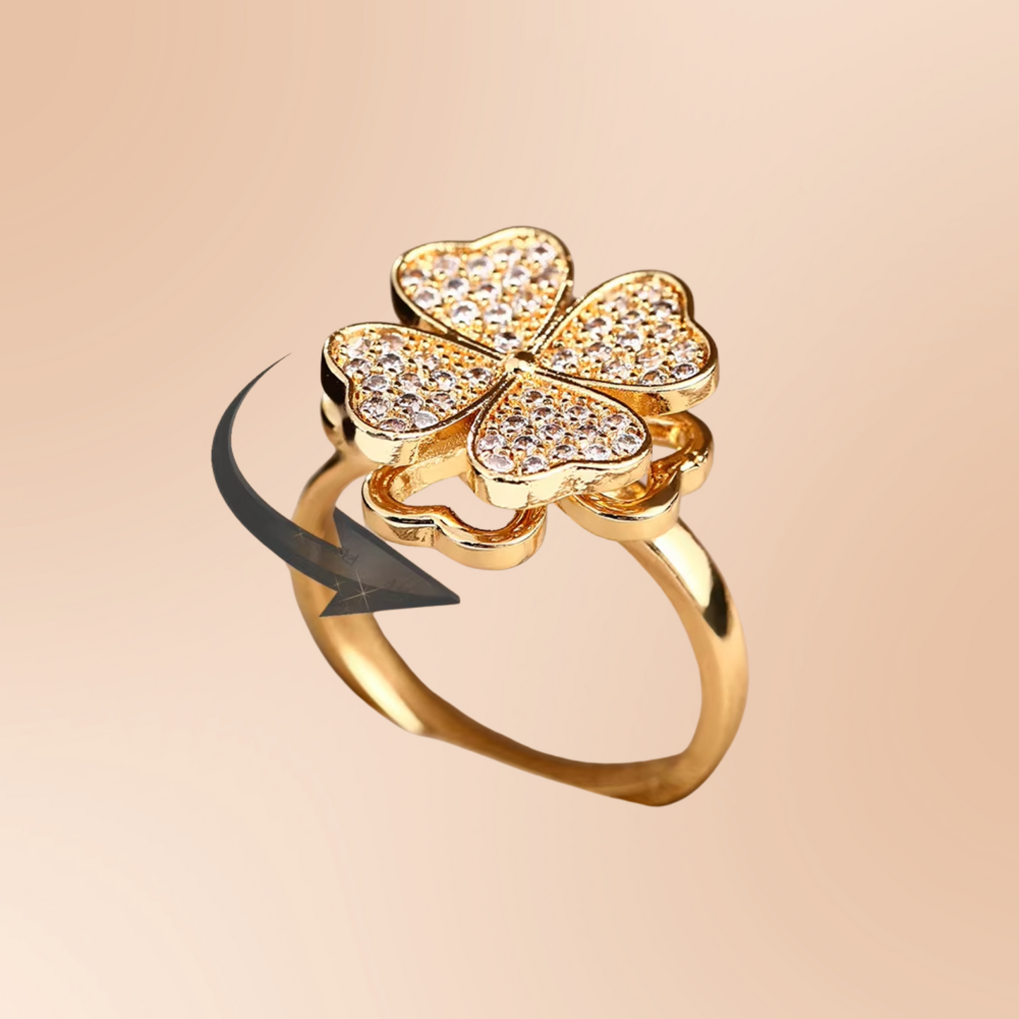 Sparkling Lucky Clover Anti-Anxiety Ring