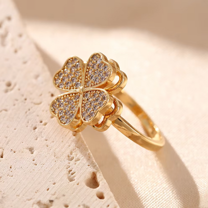 Sparkling Lucky Clover Anti-Anxiety Ring