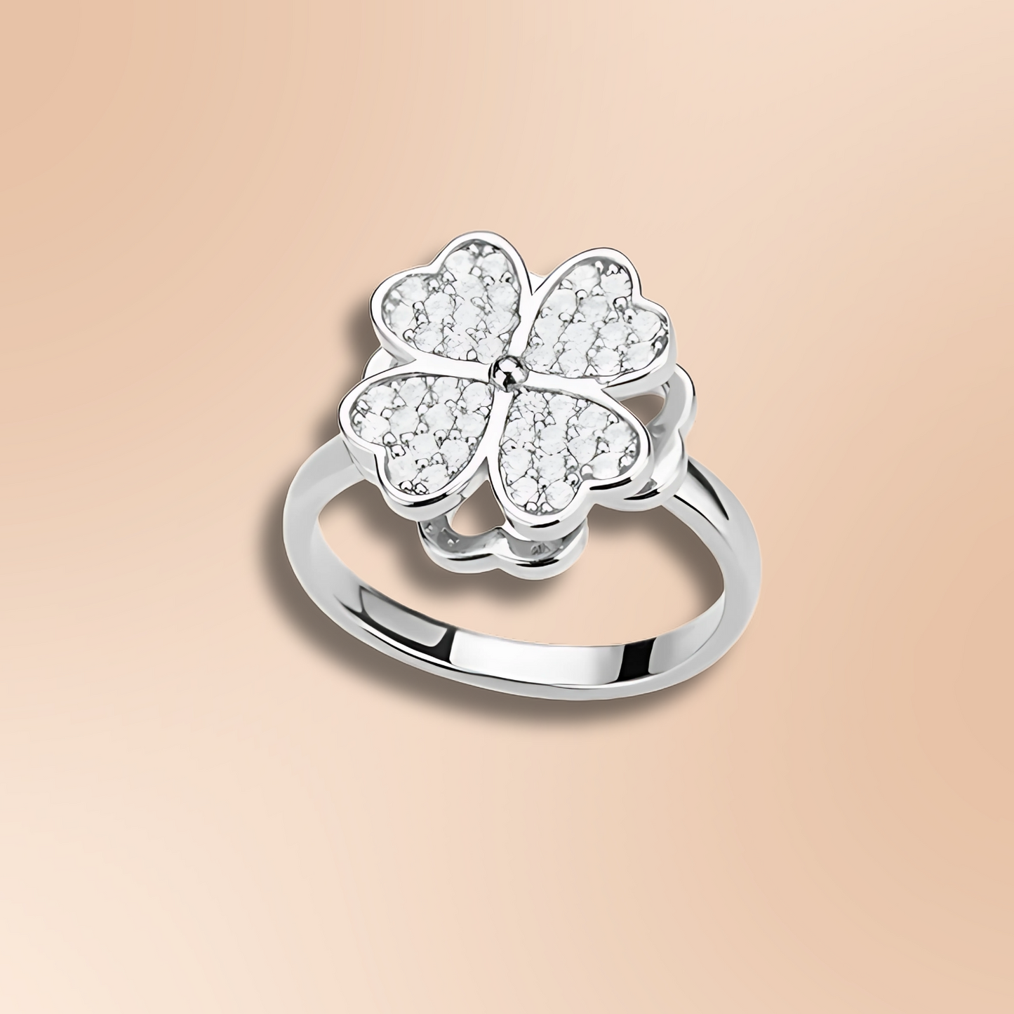 Sparkling Lucky Clover Anti-Anxiety Ring