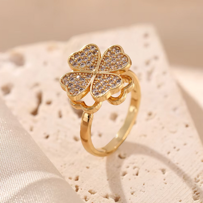 Sparkling Lucky Clover Anti-Anxiety Ring