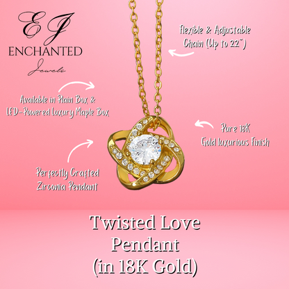To The Best Sister Twisted Love Pendant - Enchanted Jewels