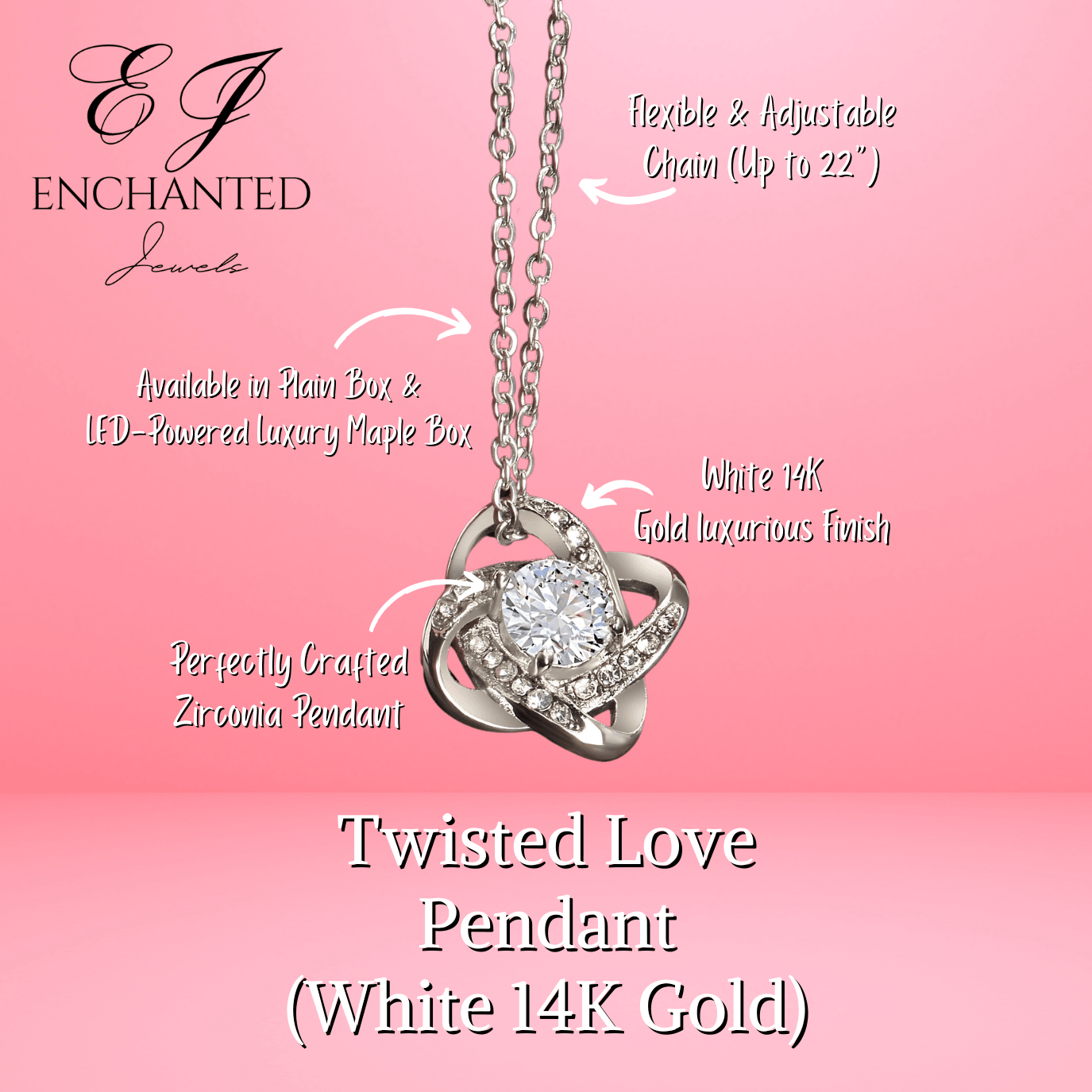 Lovely Girlfriend - Loves Air Twisted Love Pendant - Enchanted Jewels