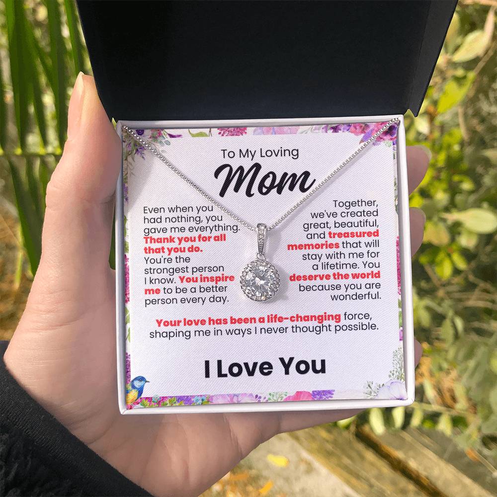 To My Loving Mom Forever Grateful Pendant - Enchanted Jewels