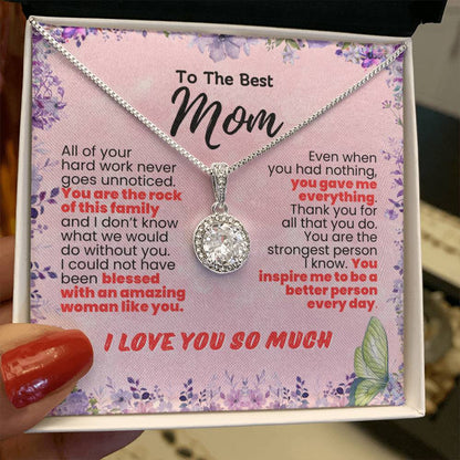 To The Best Mom Forever Grateful Pendant - Enchanted Jewels
