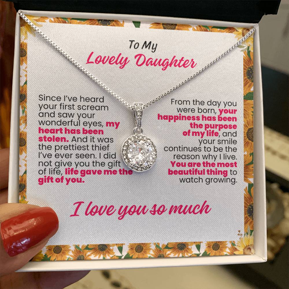 To My Lovely Daughter Forever Grateful Pendant - Enchanted Jewels