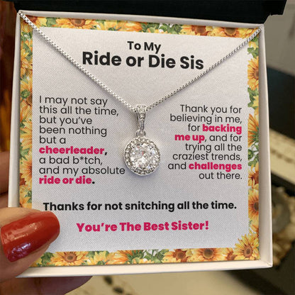 Ride or D_e Sis Forever Grateful Pendant - Enchanted Jewels