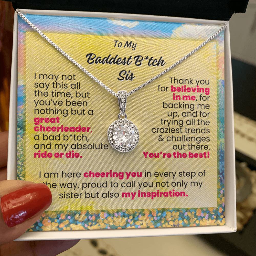 To My Baddest B_tch Sis Forever Grateful Pendant - Enchanted Jewels