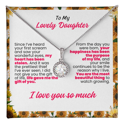 To My Lovely Daughter Forever Grateful Pendant - Enchanted Jewels