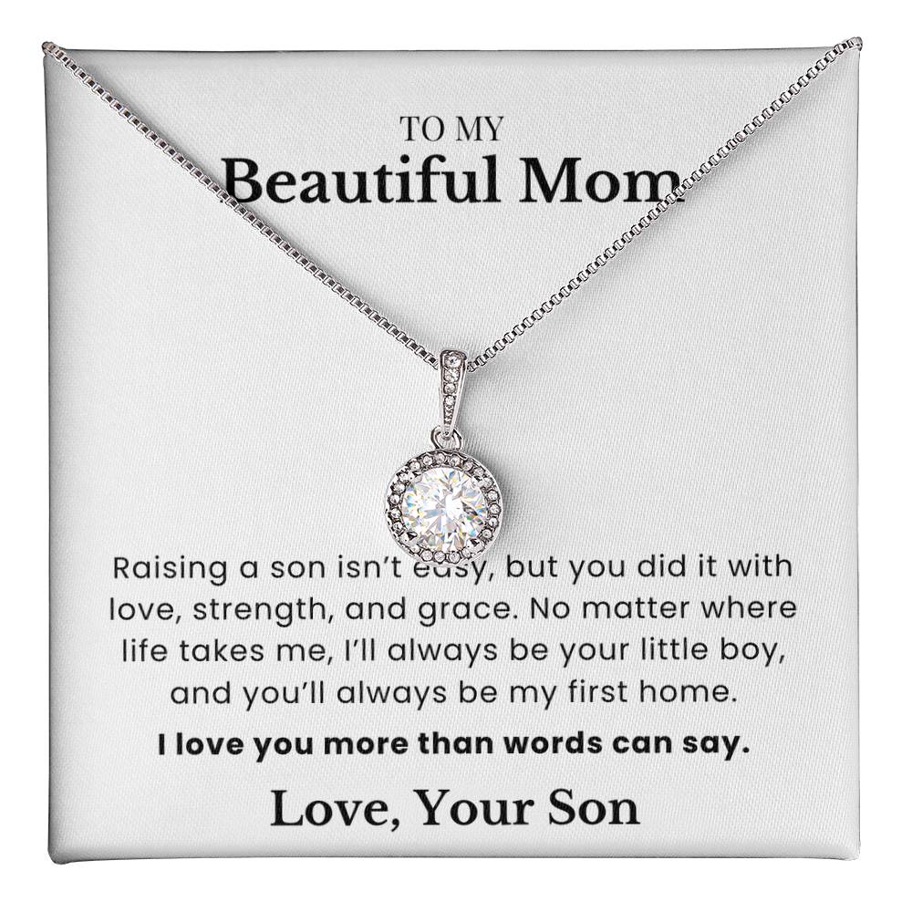 To My Beautiful Mom - Forever Grateful Pendant - Forever Your Little Boy