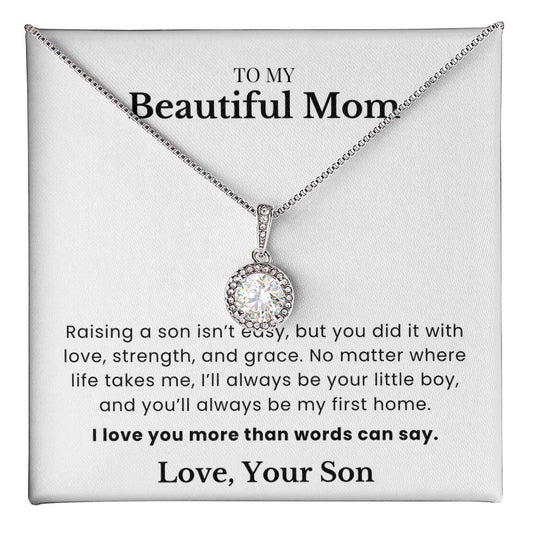 To My Beautiful Mom - Forever Grateful Pendant - Forever Your Little Boy