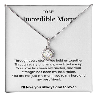 To My Incredible Mom - Forever Grateful Pendant - My Strength, My Hero