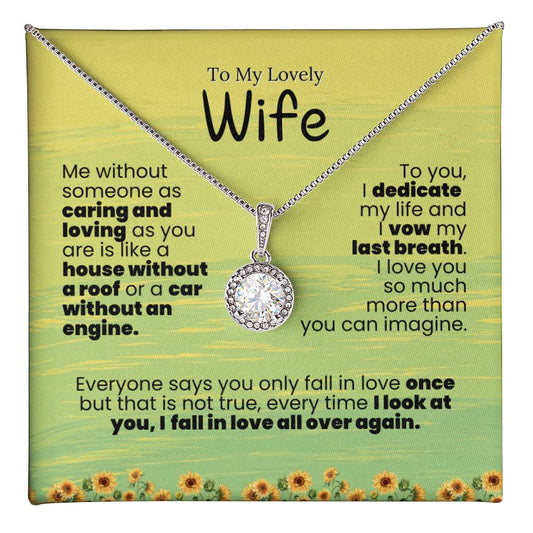 To My Lovely Wife Forever Grateful Pendant - Enchanted Jewels