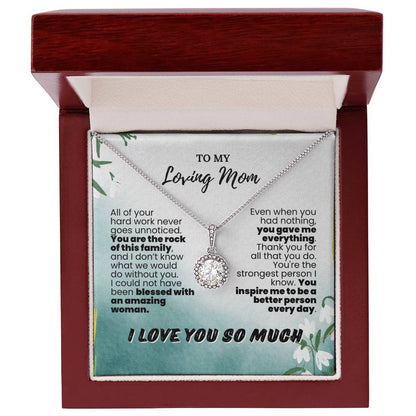 To My Loving Mom Green Background Forever Grateful Pendant - Enchanted Jewels