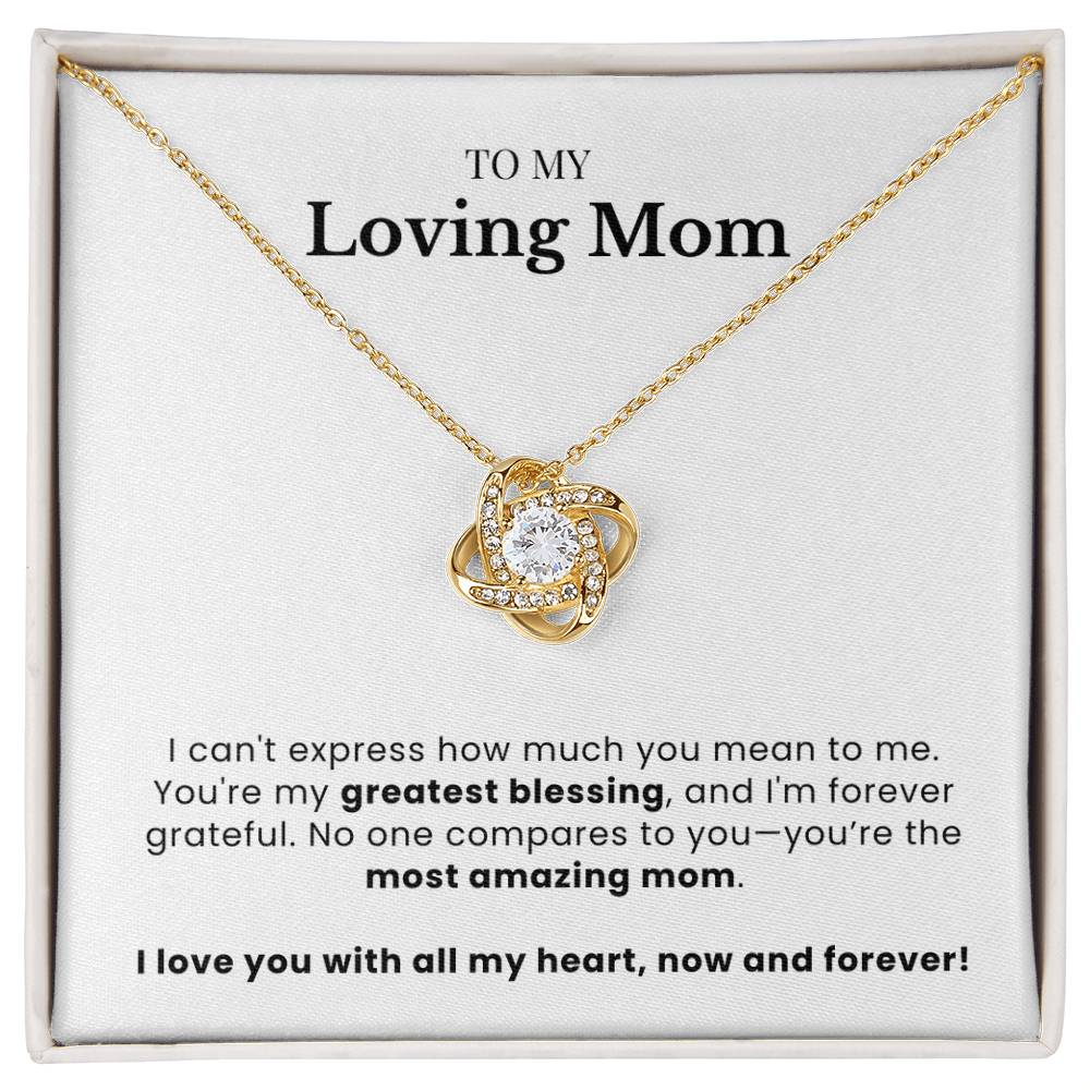 To My Loving Mom - Twisted Love Pendant - Forever Blessed