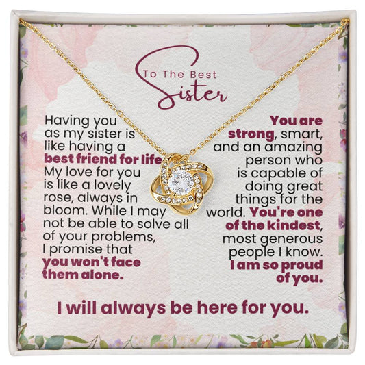 To The Best Sister Twisted Love Pendant - Enchanted Jewels