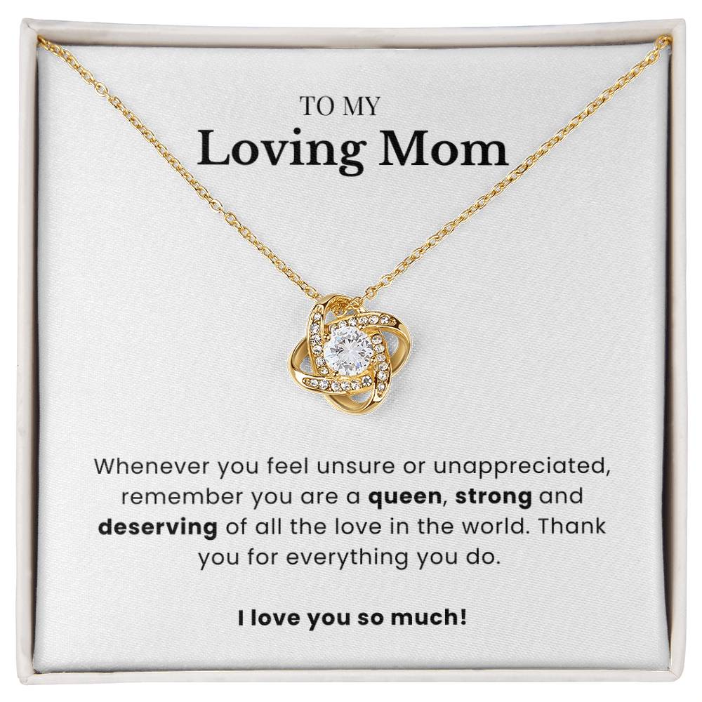 To My Loving Mom - Twisted Love Pendant - A Queen Forever