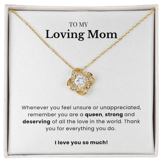 To My Loving Mom - Twisted Love Pendant - A Queen Forever