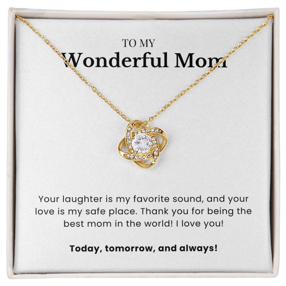 To My Wonderful Mom - Twisted Love Pendant - Forever Safe