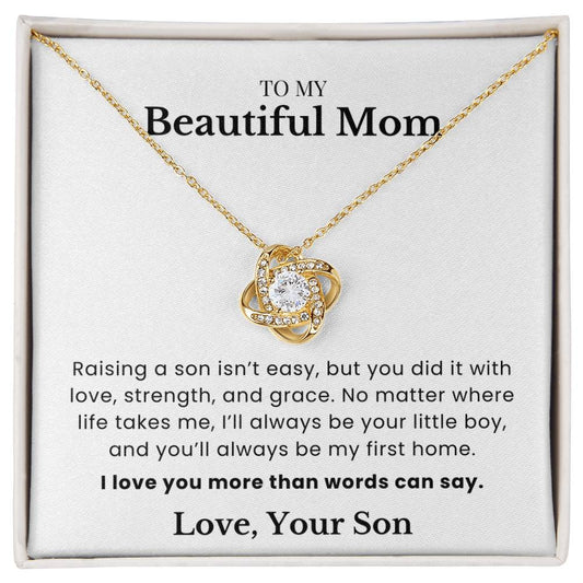 To My Beautiful Mom - Twisted Love Pendant - Forever Your Little Boy