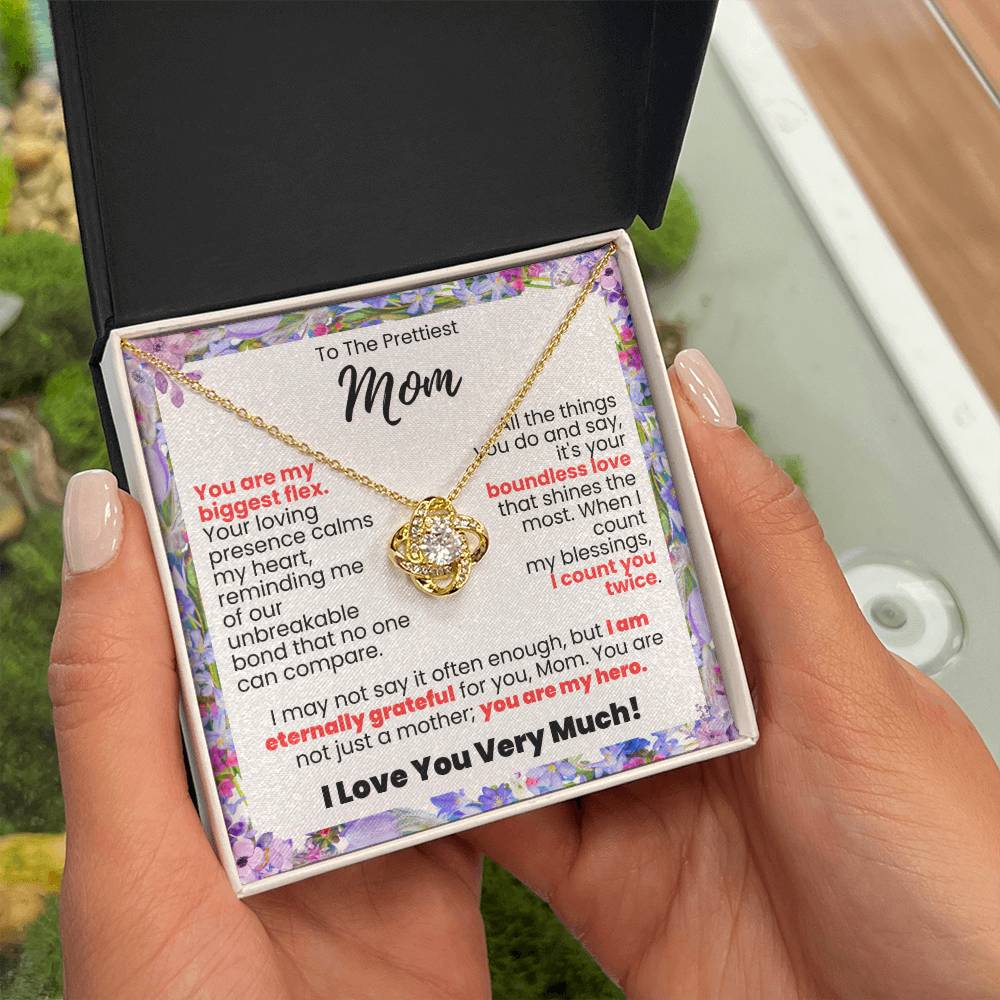 To The Prettiest Mom Twisted Love Pendant - Enchanted Jewels