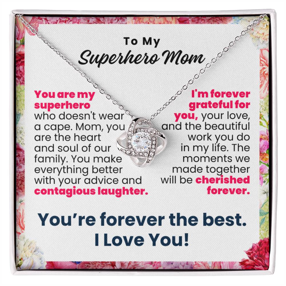 To My Superhero Mom Twisted Love Pendant - Enchanted Jewels
