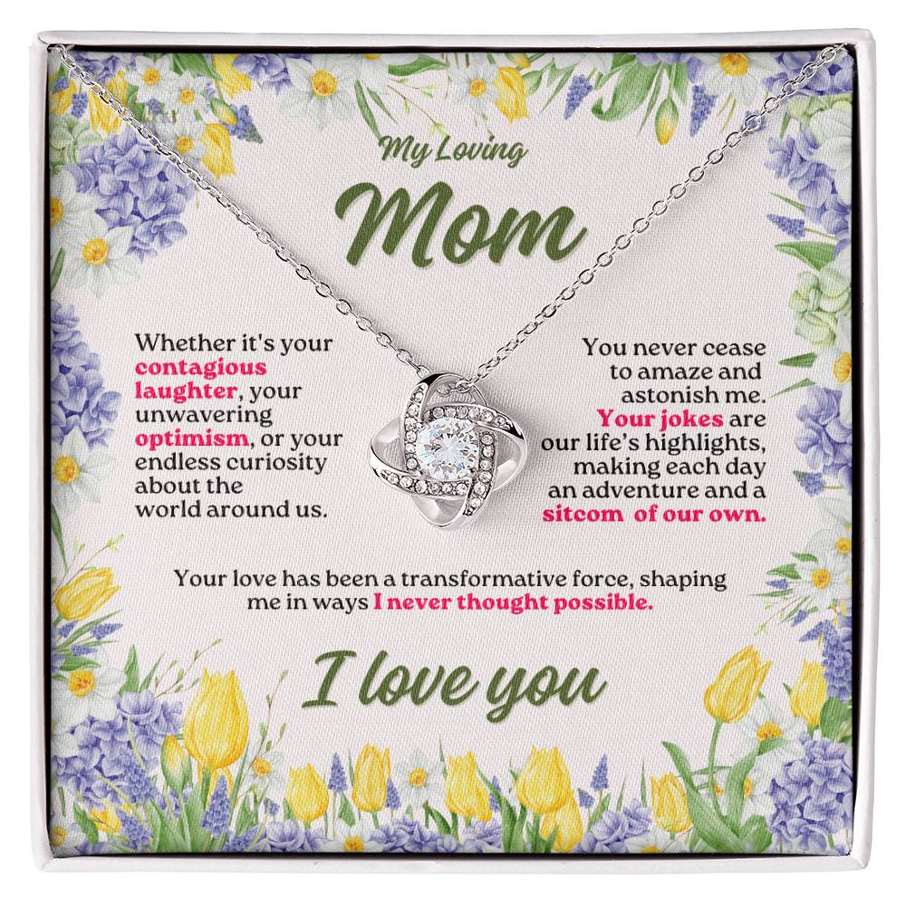 My Loving Mom in Floral Twisted Love Pendant New Arrival - Enchanted Jewels
