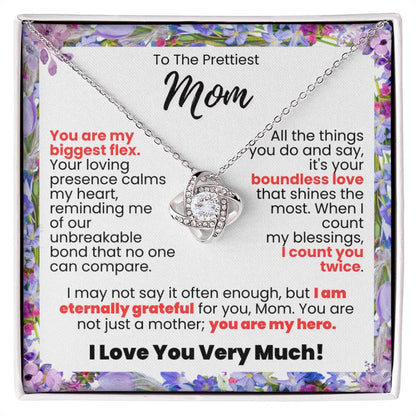 To The Prettiest Mom Twisted Love Pendant - Enchanted Jewels