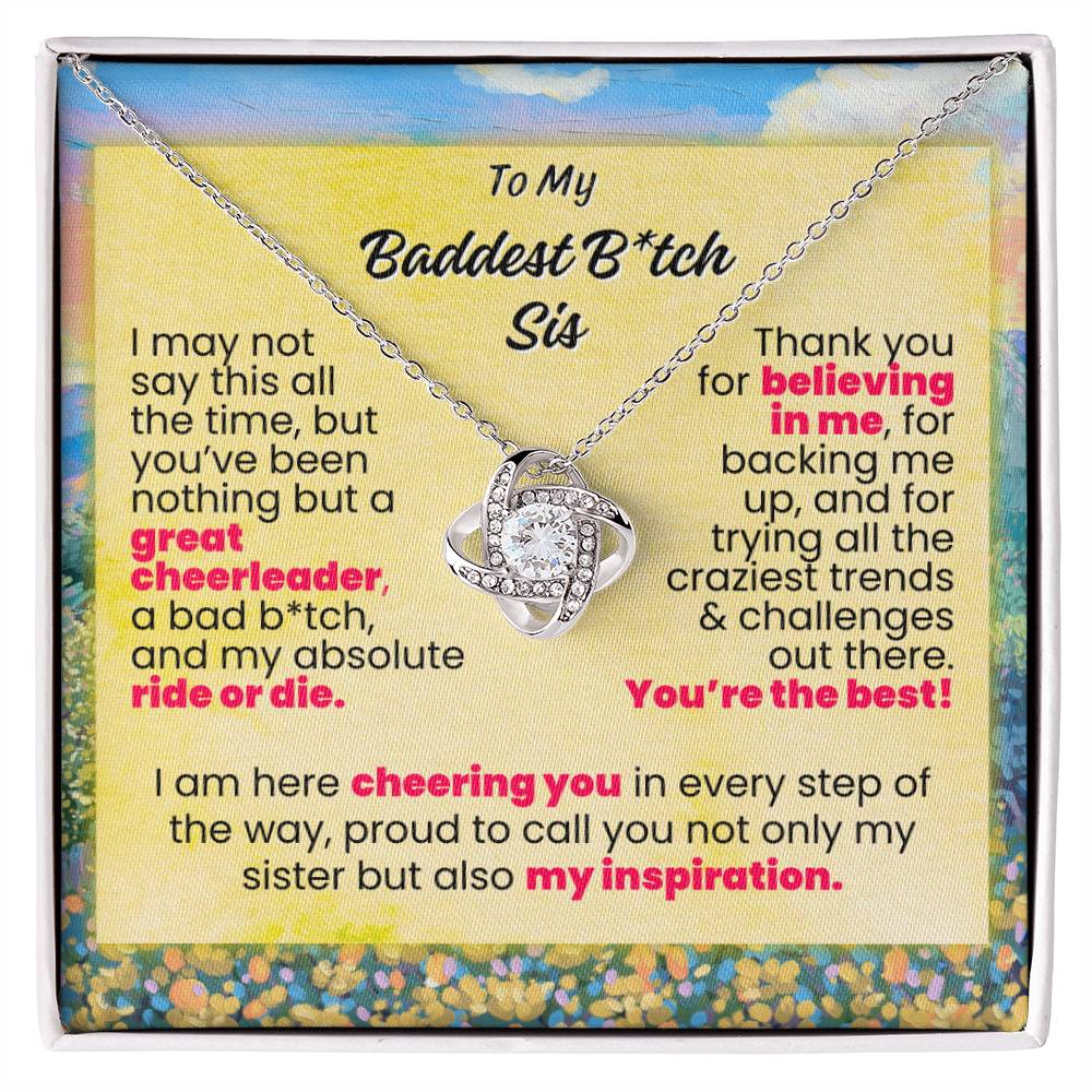 To My Baddest B_tch Sis Twisted Love Pendant - Enchanted Jewels