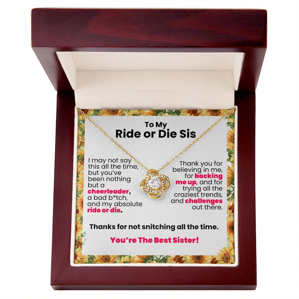 To My Ride or D_e Sis Twisted Love Pendant - Enchanted Jewels