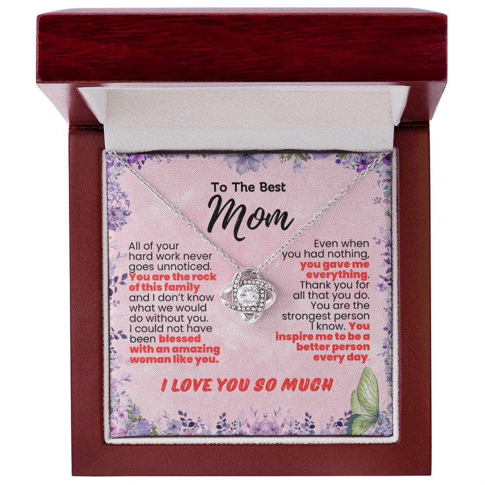 To The Best Mom Twisted Love Pendant - Enchanted Jewels