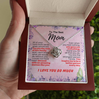 To The Best Mom Twisted Love Pendant - Enchanted Jewels