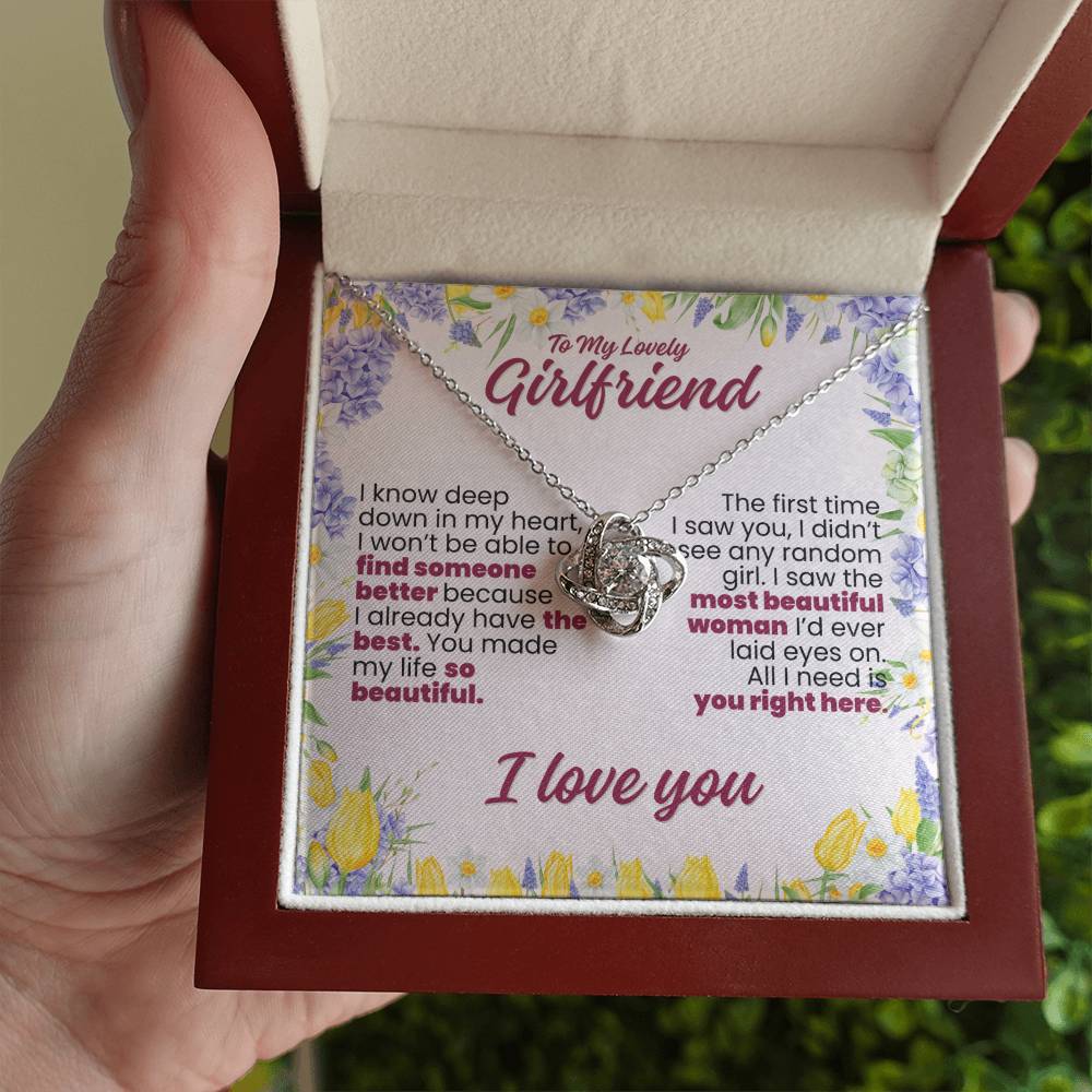 To My Lovely Girlfriend Floral Twisted Love Pendant - Enchanted Jewels